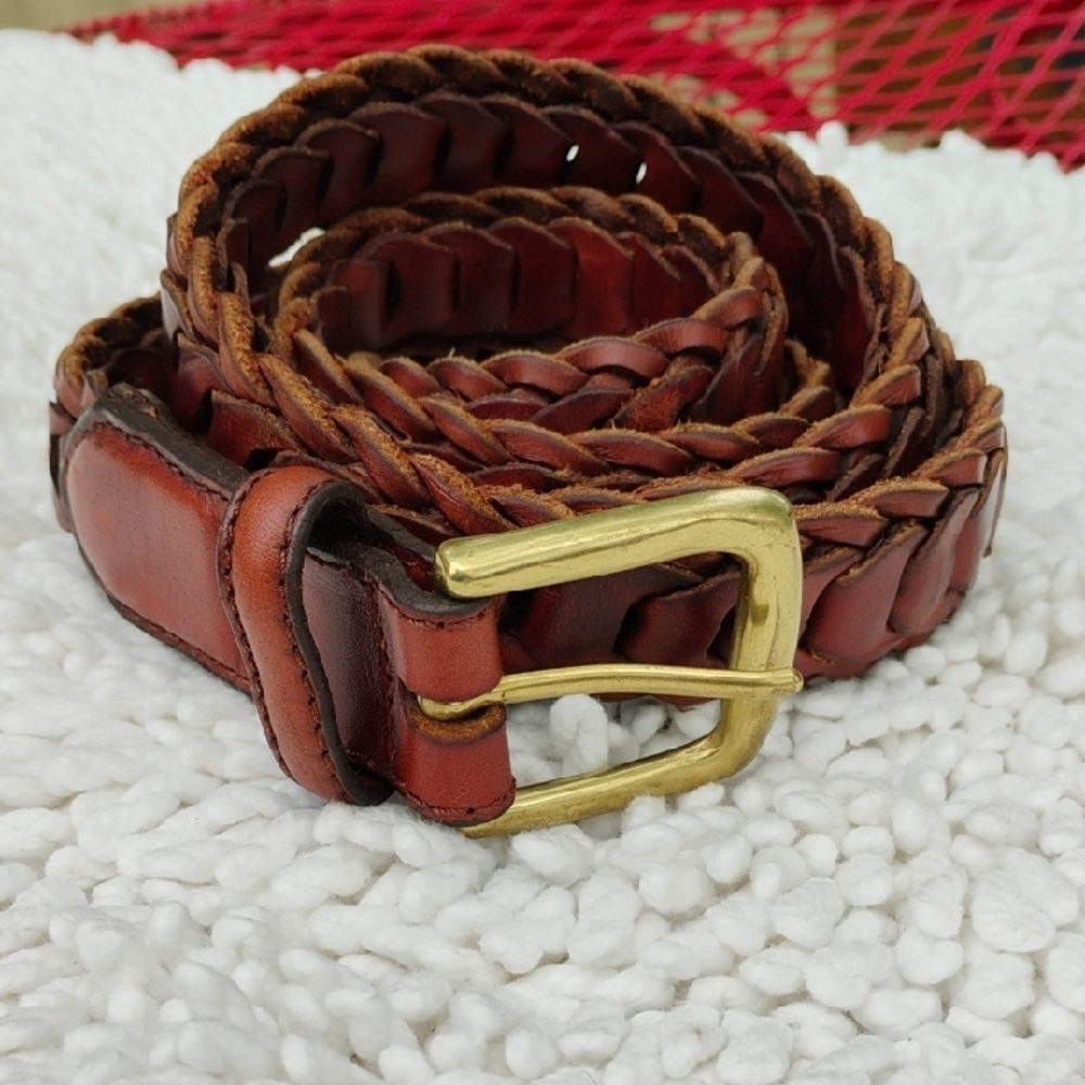 🚨B2G1 BRIGHTON Brown Leather Braided Belt